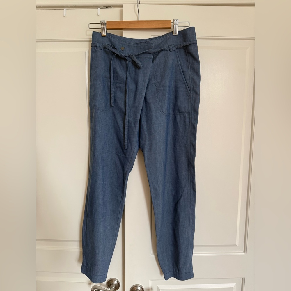 Vince Blue Chambray Tie-Waist Lightweight Pants - 2